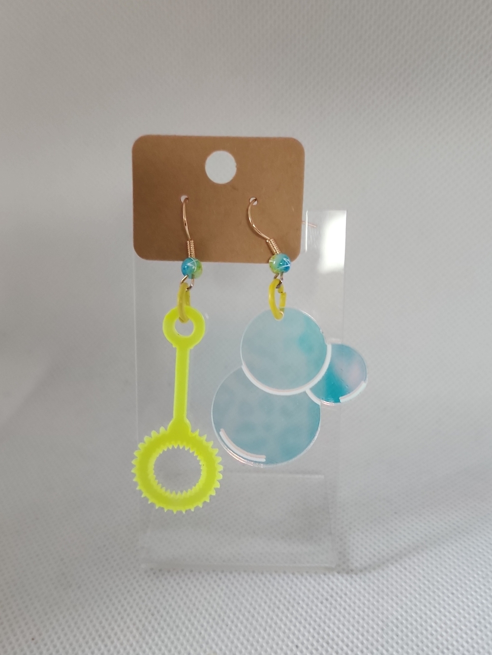 Bubble And Yellow Wand Earrings
